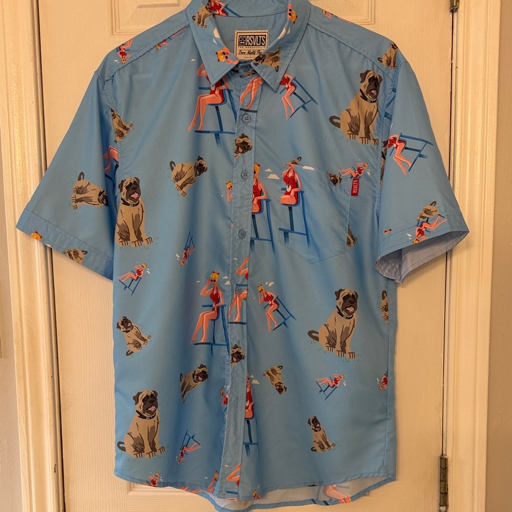 RSVLTS Light Blue Sandlot Beast and Wendy Print Shirt